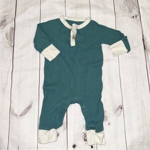 Green Ribbed Baby Pajamas - Size 3-6 Months